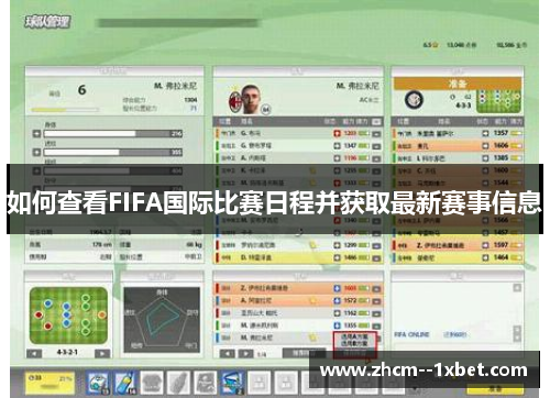 如何查看FIFA国际比赛日程并获取最新赛事信息